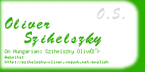 oliver szihelszky business card